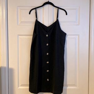 Black spaghetti strap burton front dress